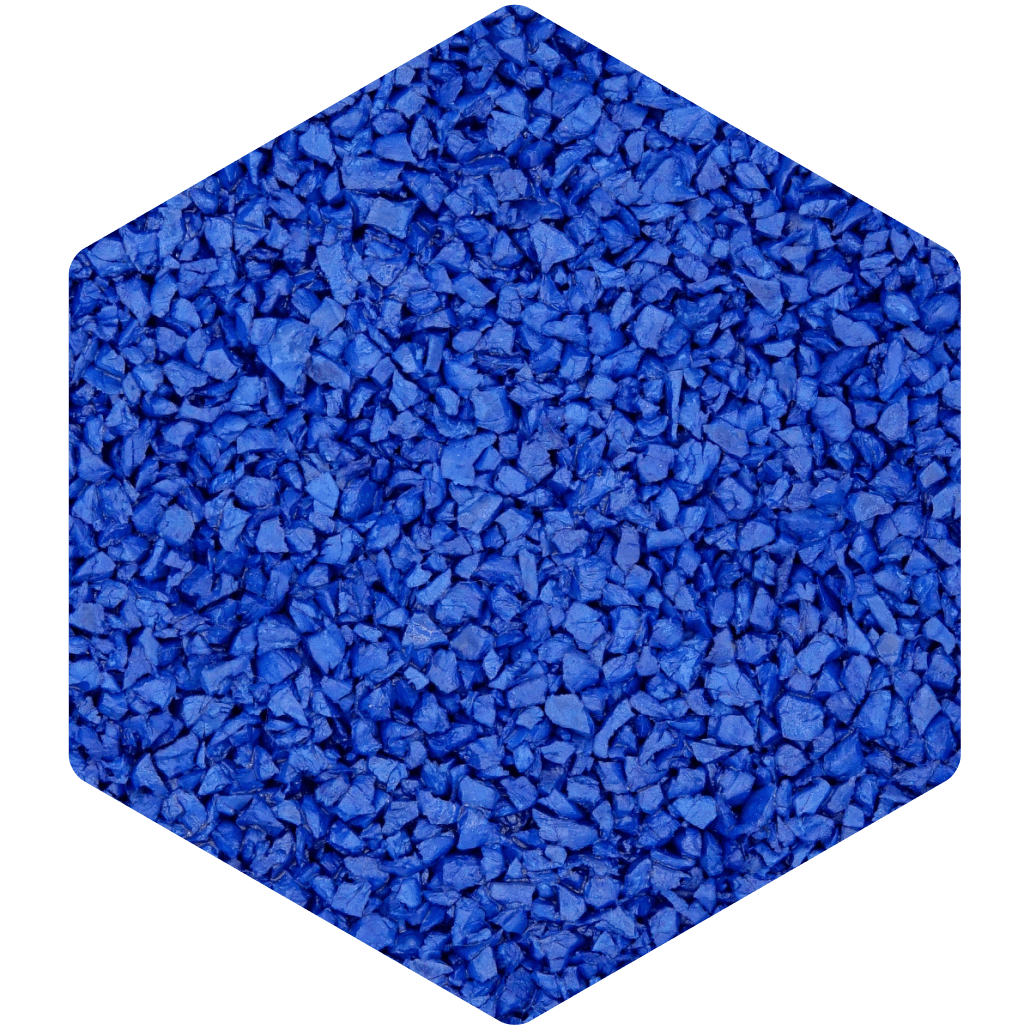 Mid Blue decorative rubber surfacing color sample