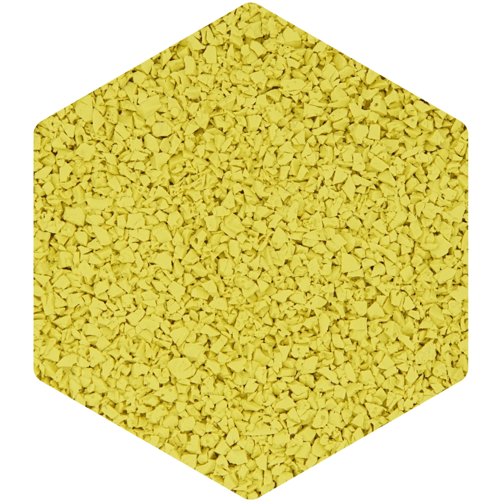 Yellow decorative rubber surfacing color sample
