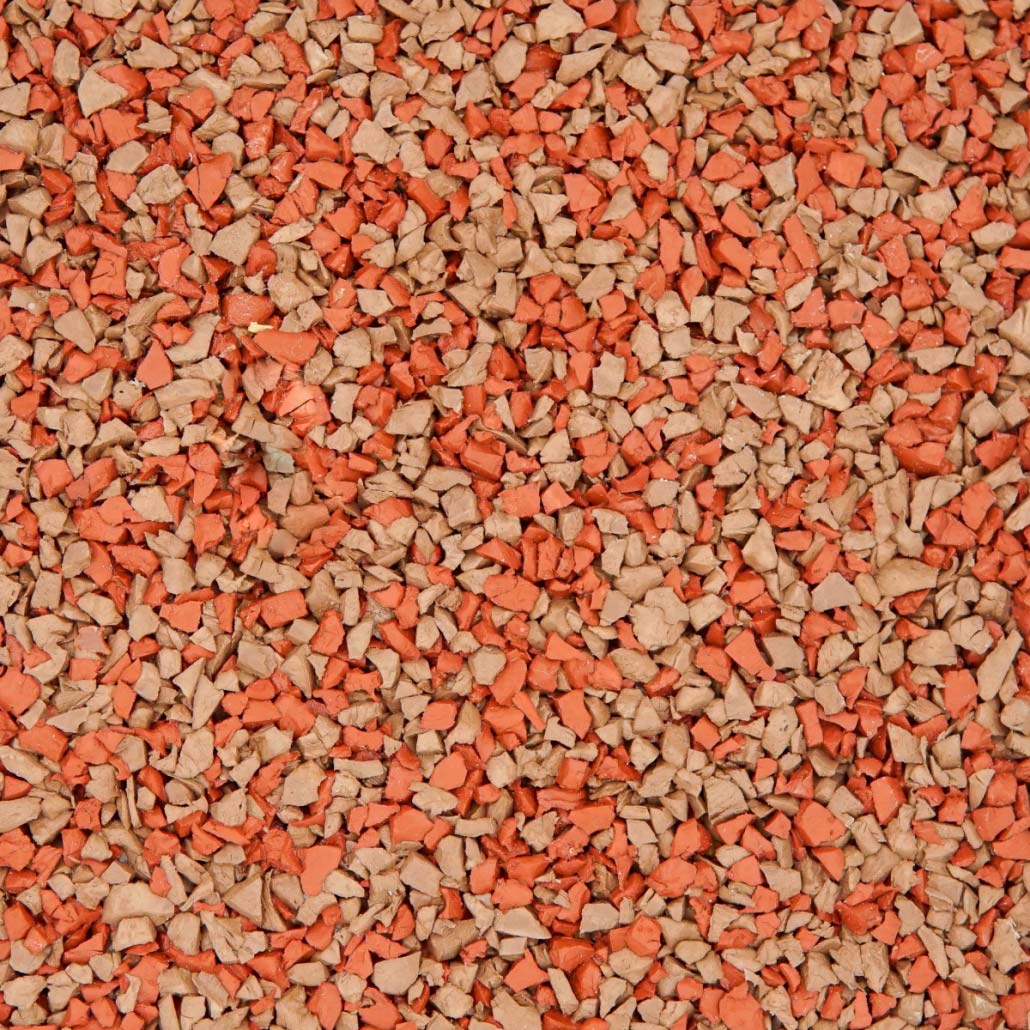 Terracotta decorative rubber surfacing color sample